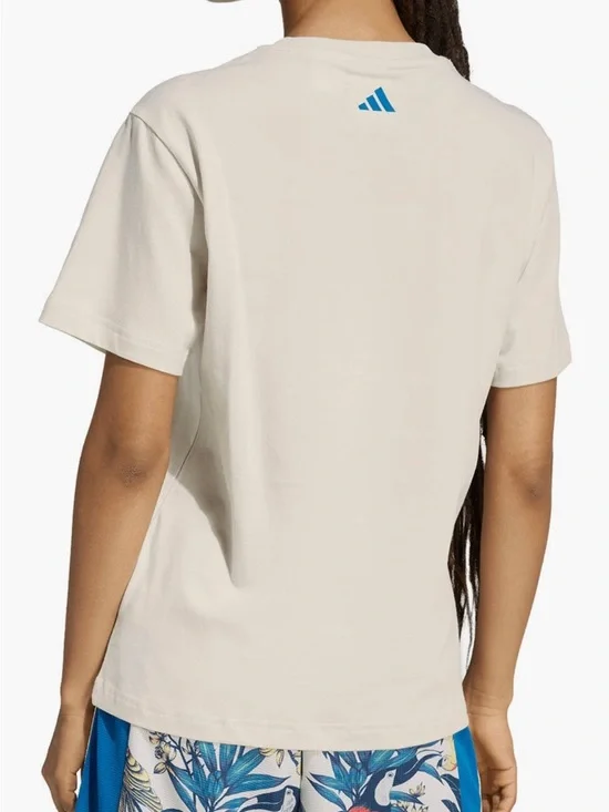 Adidas x FARM Rio Graphic Tee in Talc/Dark Marine NWT Size XL - Picture 2 of 5